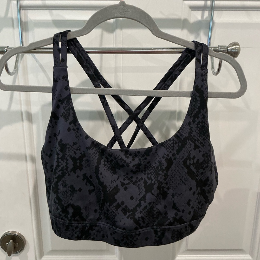 JoyLab Strappy Back Sports Bra - Black Snake Print